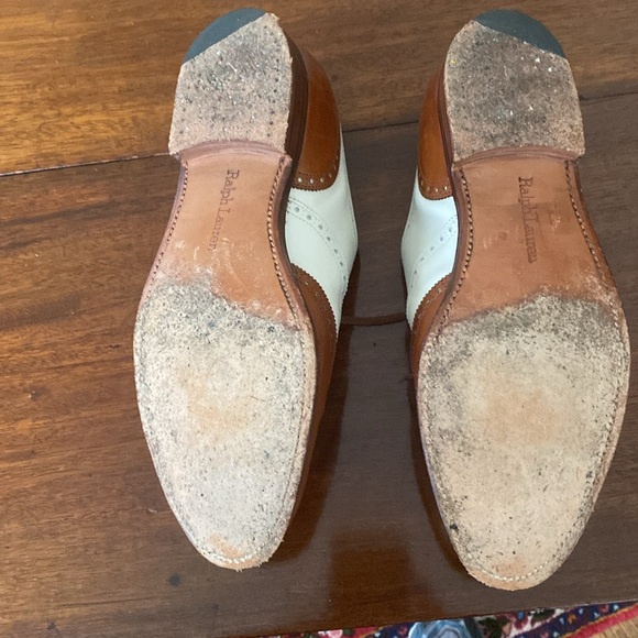 Ralph Lauren Chestnut & Ivory Spectators made in England size 6 1/2 Women’s - Picture 8 of 11